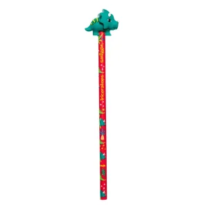 Smiggle Dino World Pencil with Green Triceratops Dinosaur Topper
