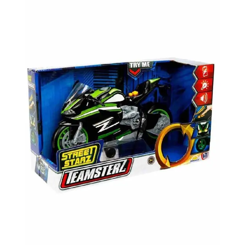 Teamsterz Lights & Sounds Green Racing Motorbike