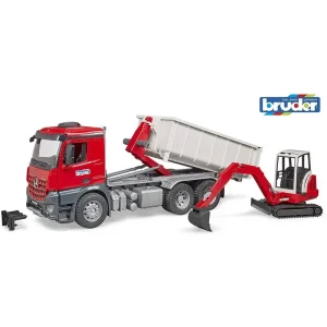 Bruder 3624 Mercedes Benz Truck with Tipper and Excavator
