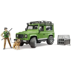 Bruder Land Rover Defender with Forester and Dog