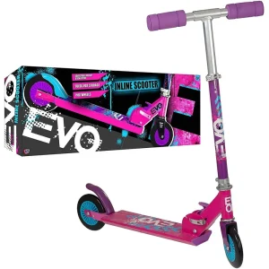 EVO Folding Inline Kids 2-wheel Scooter - Pink