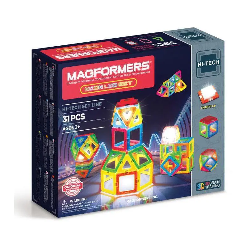 Magformers Neon LED 31 Pieces Hi-tech Construction Set