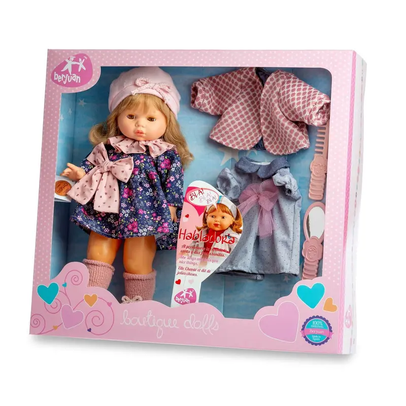 Berjuan 1154 Talking Doll 40cm with Extra Outfit