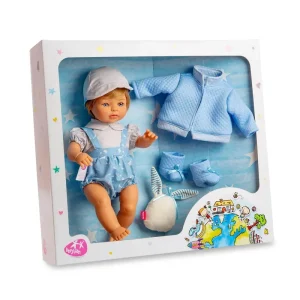 Berjuan 12190 Interactive Crying Baby Doll 38cm with Extra Outfit - Blue