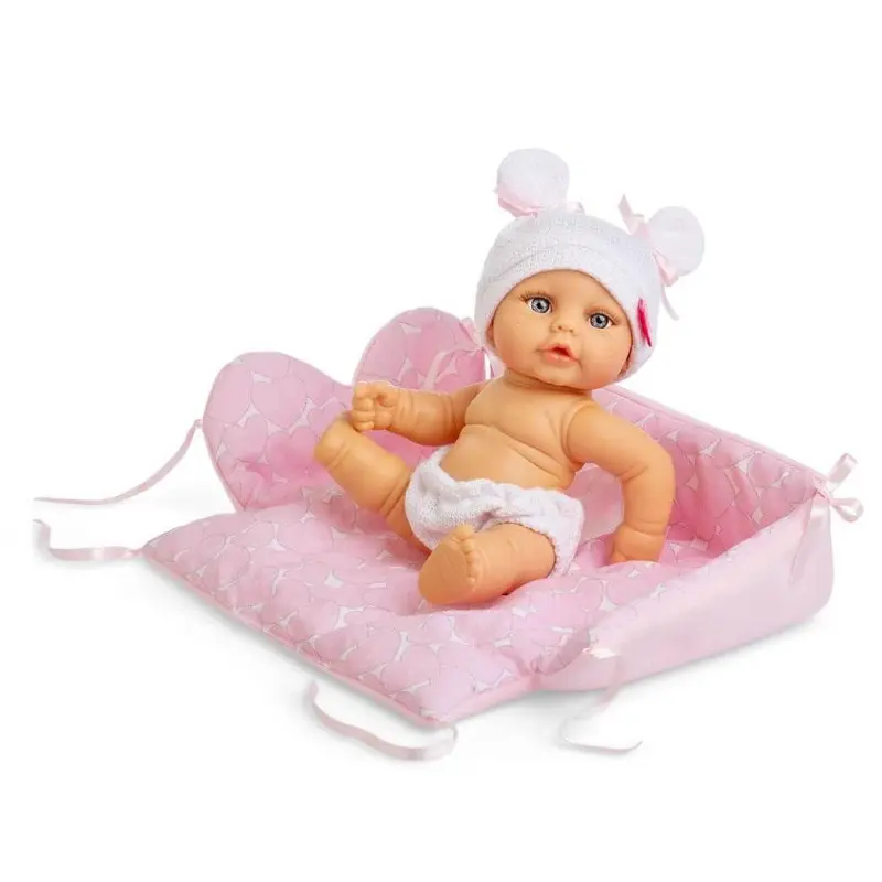Berjuan 20108 Mini Baby Doll 24cm with Changing Basket - Pink