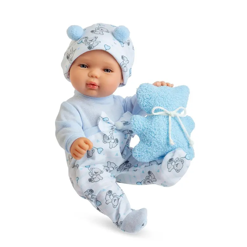 Berjuan 498 Baby Smile Pyjama Doll 34cm - Blue
