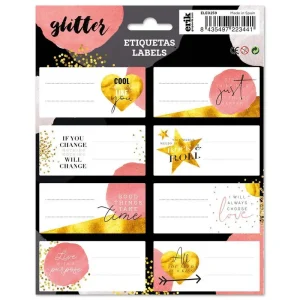Erik Grupo ELE0259 Self-adhesive Labels, Glitter Gold Dreams