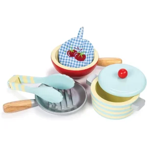 Le Toy Van Educational Wooden Honeybake Pots and Pans Cooking Set
