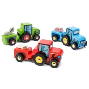 Le Toy Van Tractor Trails - Wooden Tractor with Trailer - Assorted Colours