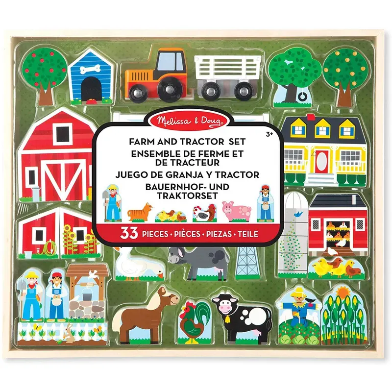 Melissa & Doug 14800 Wooden Farm & Tractor Play
