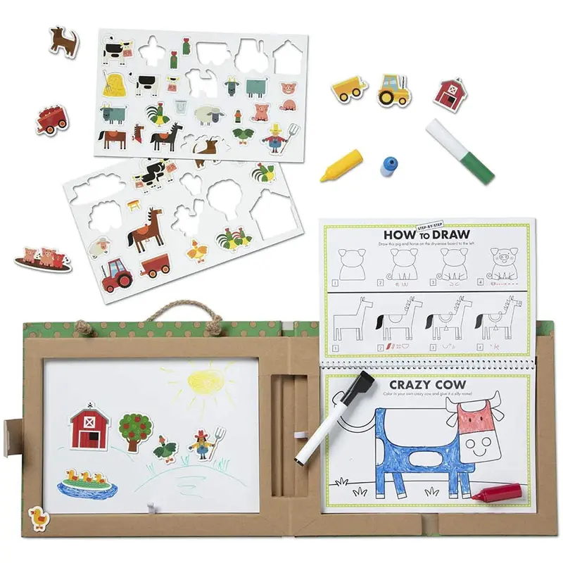 Melissa & Doug 41325 Reusable Drawing and Magnet Kit - Farm