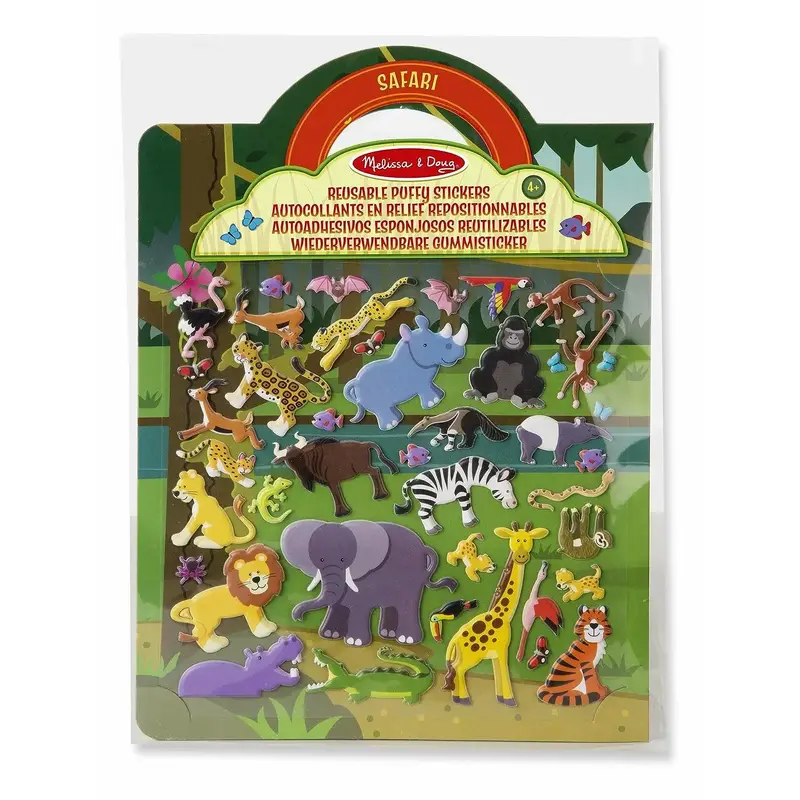 Melissa & Doug Reusable Puffy Sticker Play Set - Safari