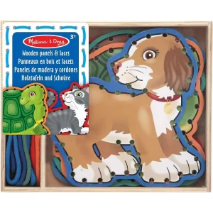 Melissa & Doug Wooden Panels & Laces Activity Set - Pets