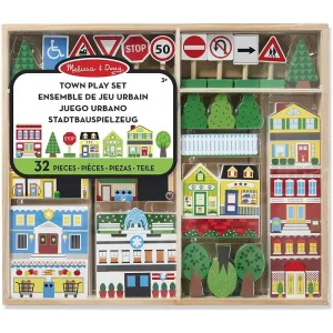 Melissa & Doug Wooden Town Play Set