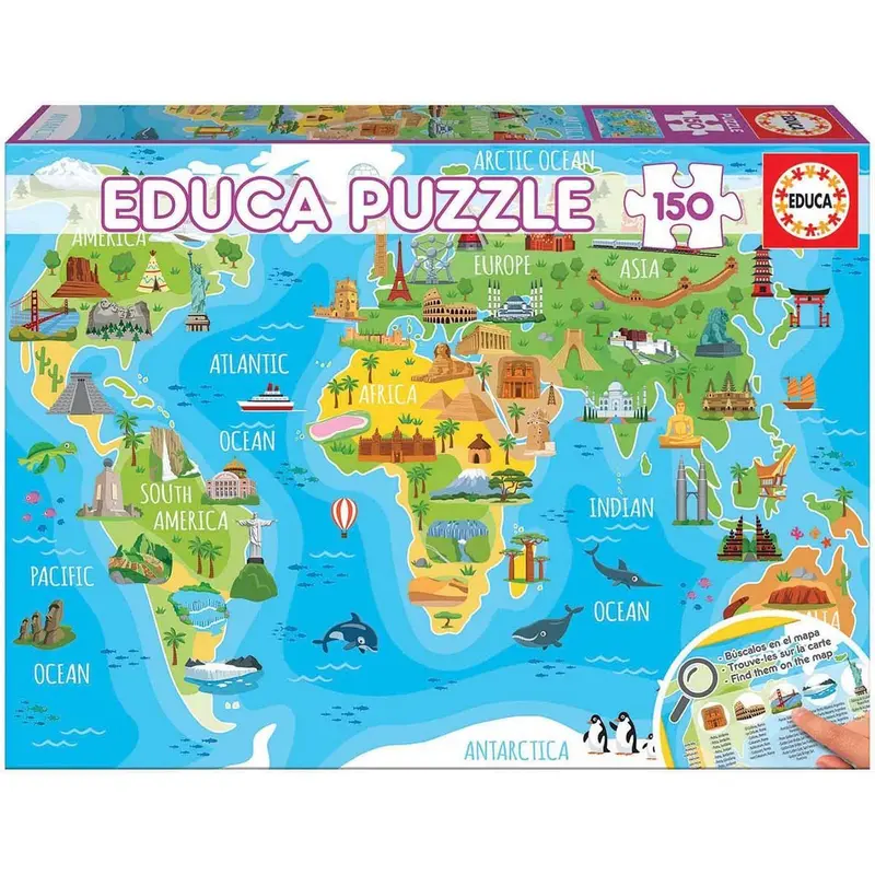 Monuments World Map 150 Puzzle