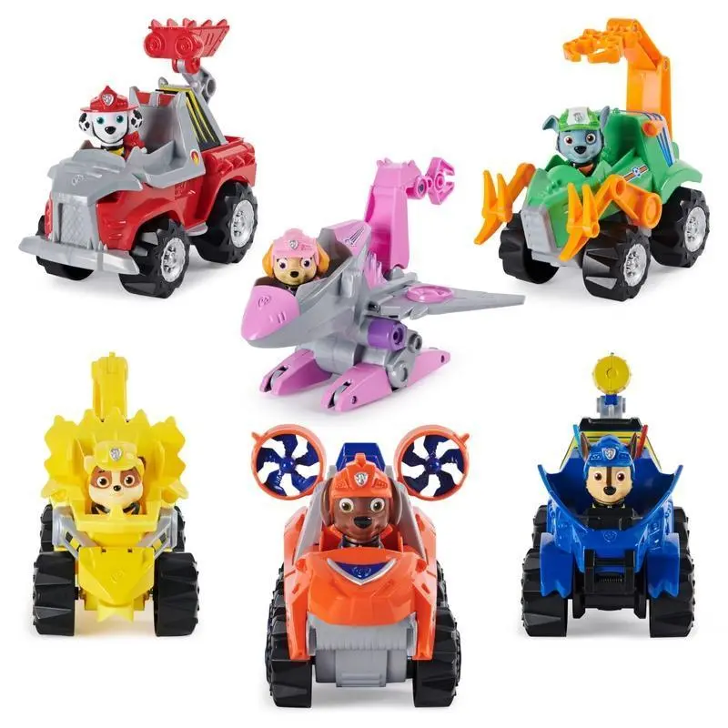 PAW Patrol, Dino Rescue Deluxe Rev Up Vehicle with Mystery Dinosaur Figure