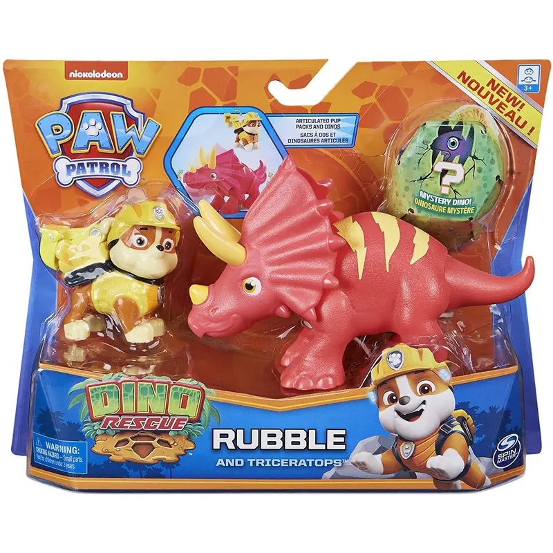 PAW Patrol Dino Rescue Rubble and Dinosaur Action Figure Set