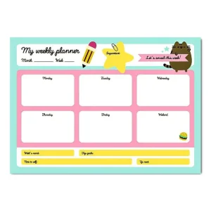 Pusheen Weekly Planner A4 Foodie Blue