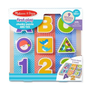 Melissa & Doug 11899 First Play Wooden Abc-123 Chunky Puzzle