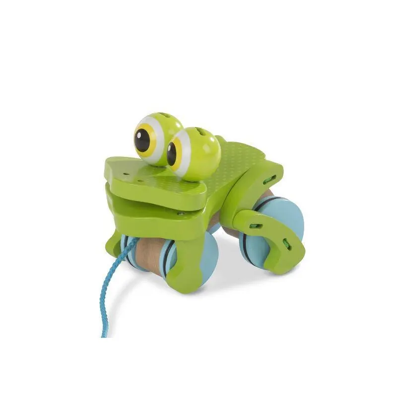 Melissa & Doug 13205 First Play Frolicking Frog Wooden Pull Toy