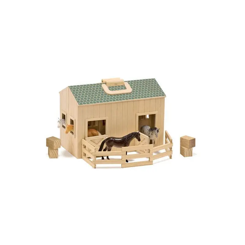 Melissa & Doug 13704 Wooden Fold & Go Stable