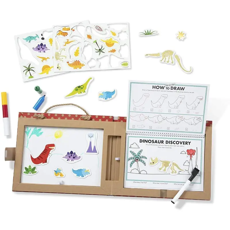 Melissa & Doug 41321 Reusable Drawing & Magnet Kit  Dinosaurs