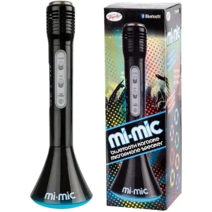 Mi-mic Karaoke Microphone Speaker with Wireless Bluetooth and LED Lights, Black