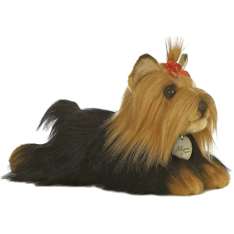 AURORA 11-inch Yorkshire Terrier Stuffed Dog with Brush Soft Toy