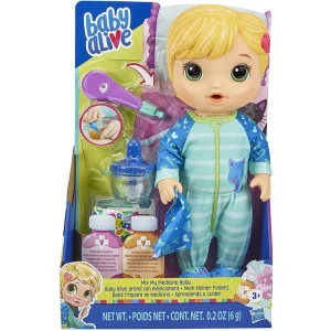 Baby Alive E6937 Mix My Medicine Baby Doll, Kitty-cat Pyjamas Dolls