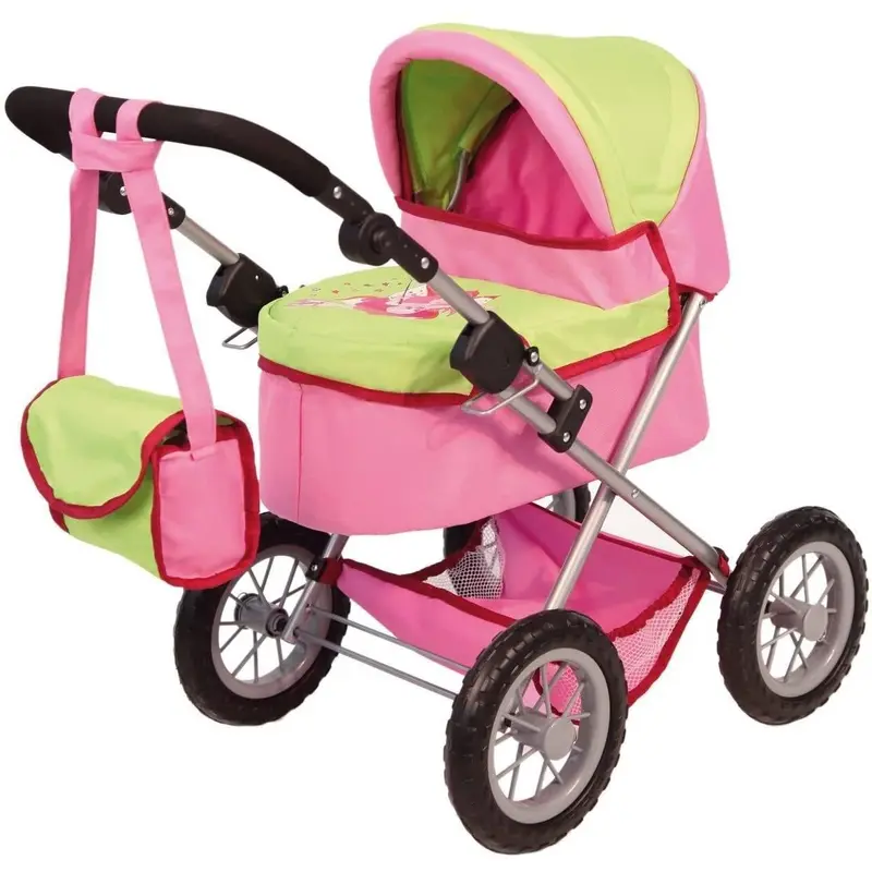 Bayer Design Doll Pram (pink/ Green) Dolls Accessories
