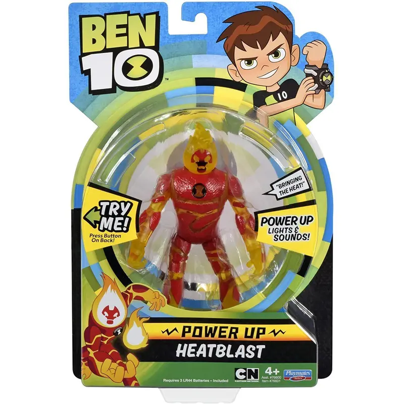 Ben 10 BEN01000 Power Up Heatblast Deluxe Action Figure Action Toys & Playsets