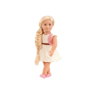 Our Generation BD31028 Phoebe Hairgrow Doll  White Dress Dolls