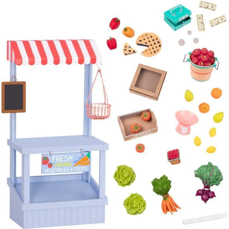 Our Generation Market Stand Grocery Shopping Set