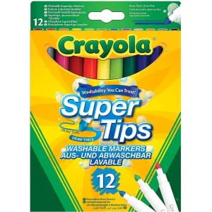 Crayola Supertips Washable Felt Tip Colouring Pens, Pack of 12