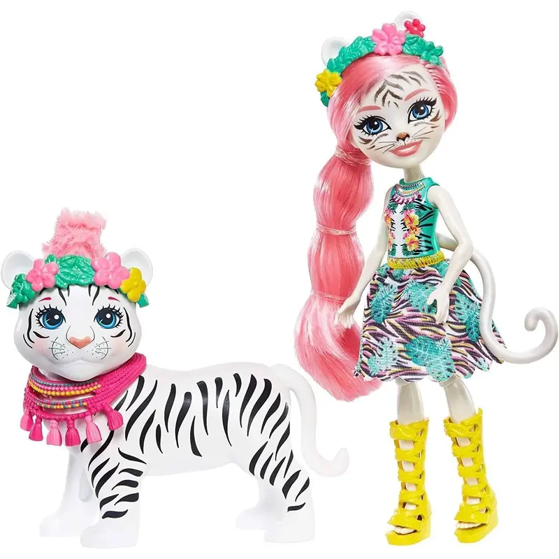 Enchantimals GFN57 Tadley Doll (6-in) & Kitty White Tiger Animal Figure Dolls