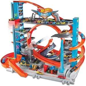 Hot Wheels FTB69 City Garage with Loops and Shark Playset