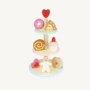 Le Toy Van Honeybake Three-tier Cake Stand with 7 Cakes Playset