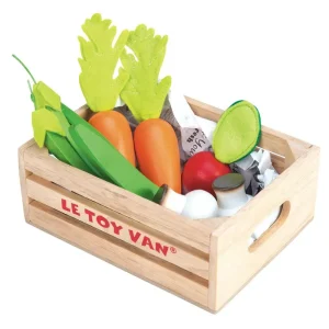 Le Toy Van - Wooden Honeybee Market Vegetables '5 A Day' Crate Education