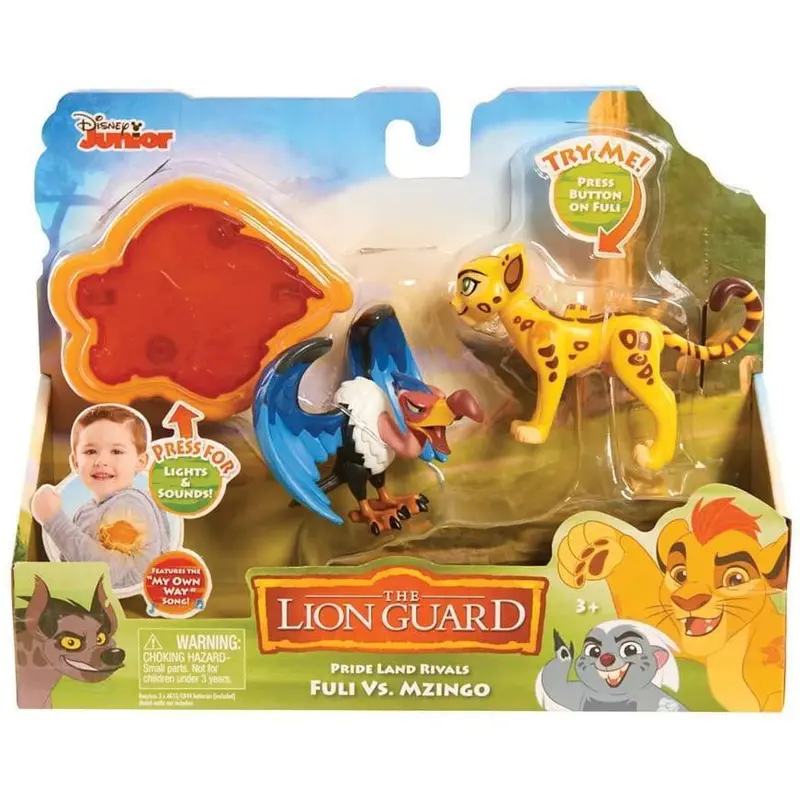 Lion King Lion Guard Action Figure 2 Pack with Arm Band - Fuli Vs Mzingo Playset