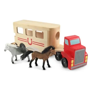 Melissa & Doug 14097 Horse Box Wooden Vehicles Play Set Cars