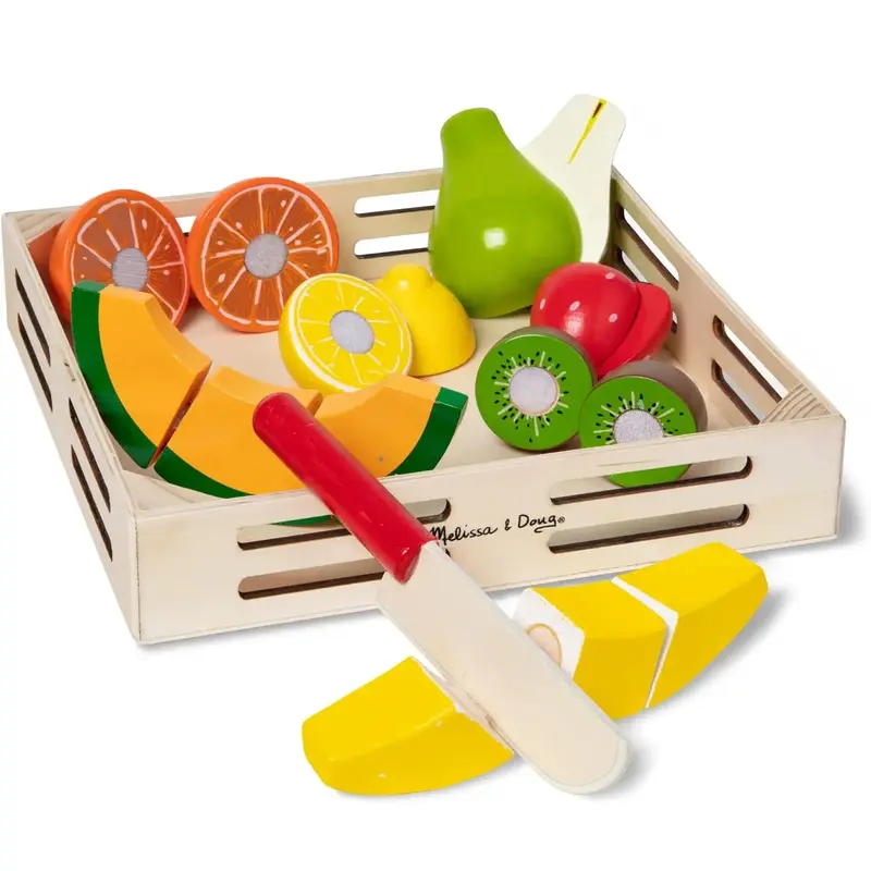 Melissa & Doug Cutting Fruit Set - Wooden Play Food Playset