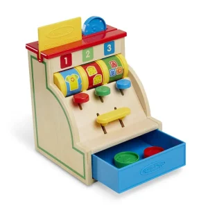 Melissa & Doug Wooden Spin & Swipe Cash Register Baby & Toddler