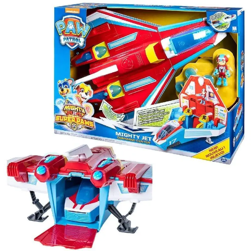 PAW Patrol Super Paws Mighty Jet Command Center Playset