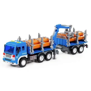 City Timber Truck with Trailer and Crane