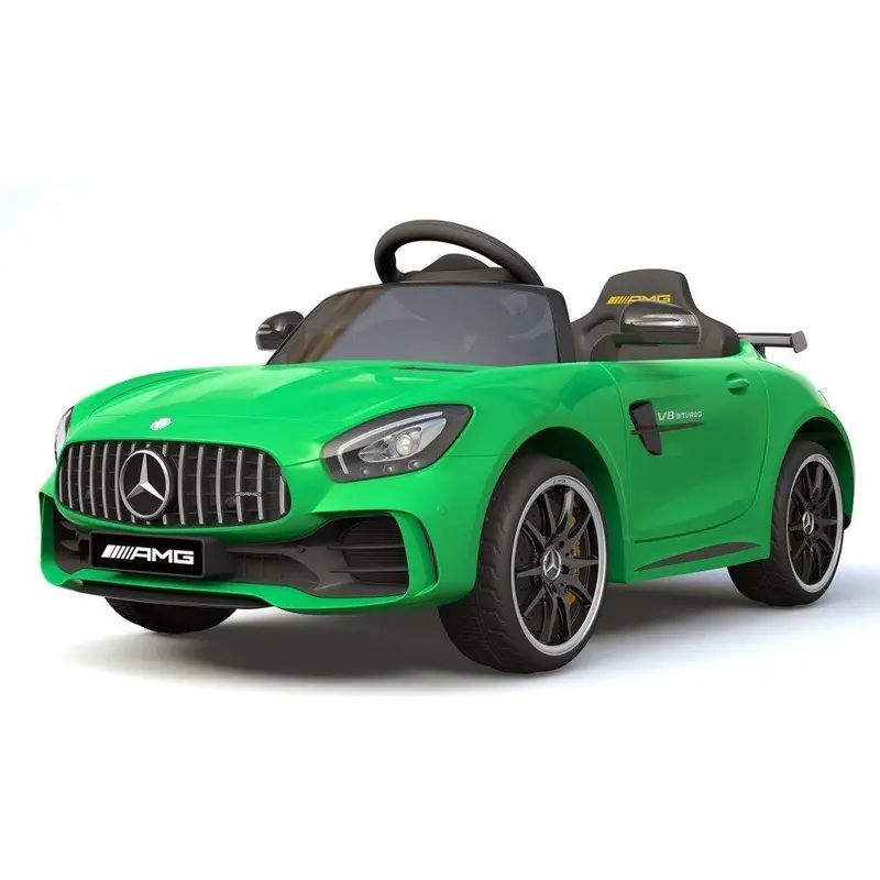 RICCO 6v 4.5a Two Motors Mercedes Benz GTR AMG Licenced Battery Powered Kids Electric Ride-on Toy Car, Green Ride-on Toys
