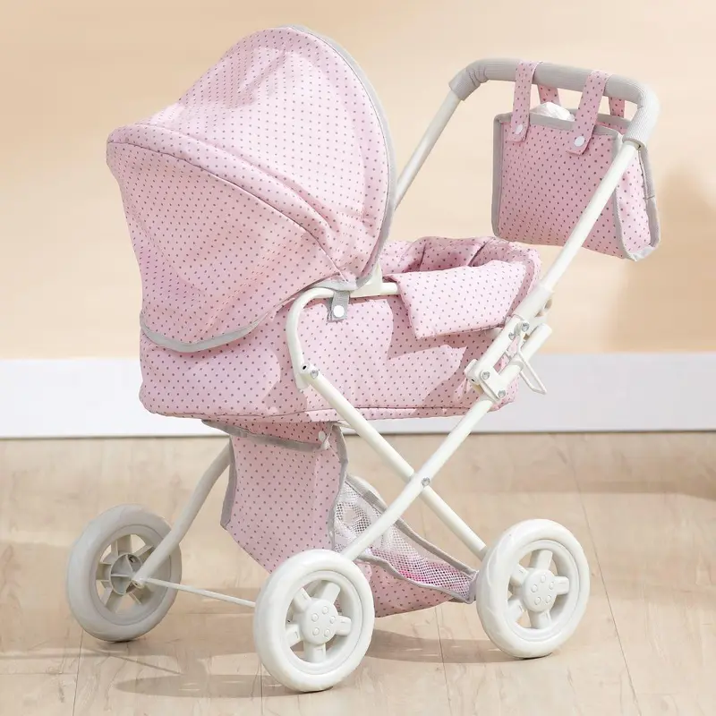 Teamson Ol-00003 Dots Princess Baby Doll Deluxe Stroller - Pink & Gray Dolls