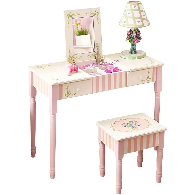 Teamson USA Bouquet Vanity Table and Stool Set Furniture