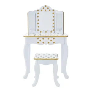 Teamson USA Fashion Polka Dot Prints Gisele Play Vanity Set Furniture