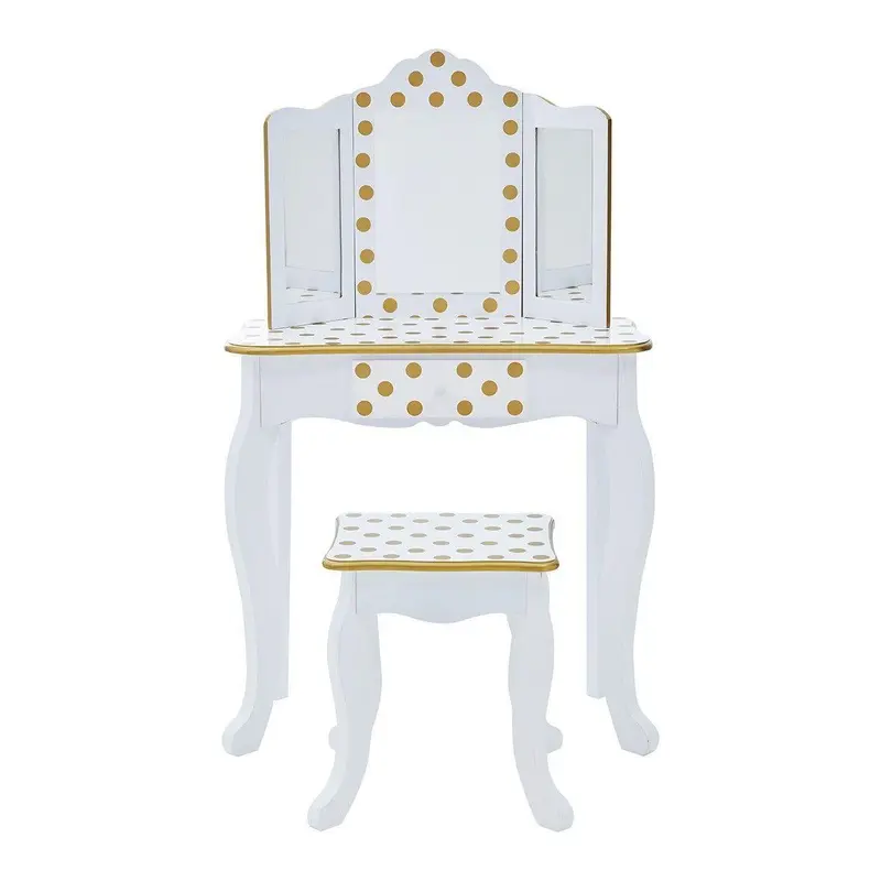 Teamson USA Fashion Polka Dot Prints Gisele Play Vanity Set Furniture