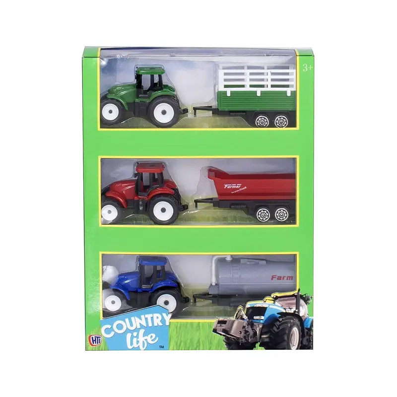 Teamsterz Country Life Tractor and Trailer Playset - Pack of 3 Cars
